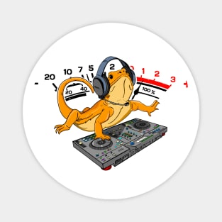 Bearded Dragon DJ Gift Djing VU Meter Level Magnet